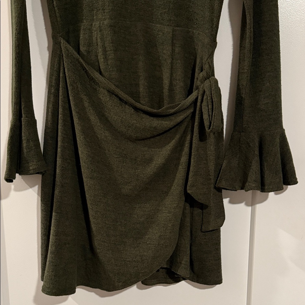 Lulu's Dark Green Long Sleeve Dress - Picture 3 of 6